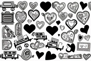 A train track with a heart tattoo idea