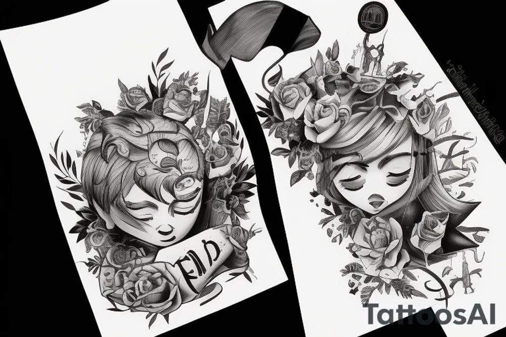 Father protecting Daughter tattoo idea