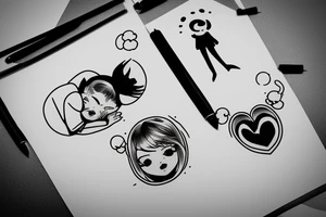 Father protecting Daughter tattoo idea