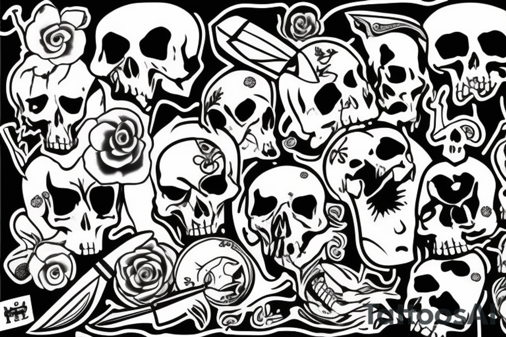 death with knife tattoo idea