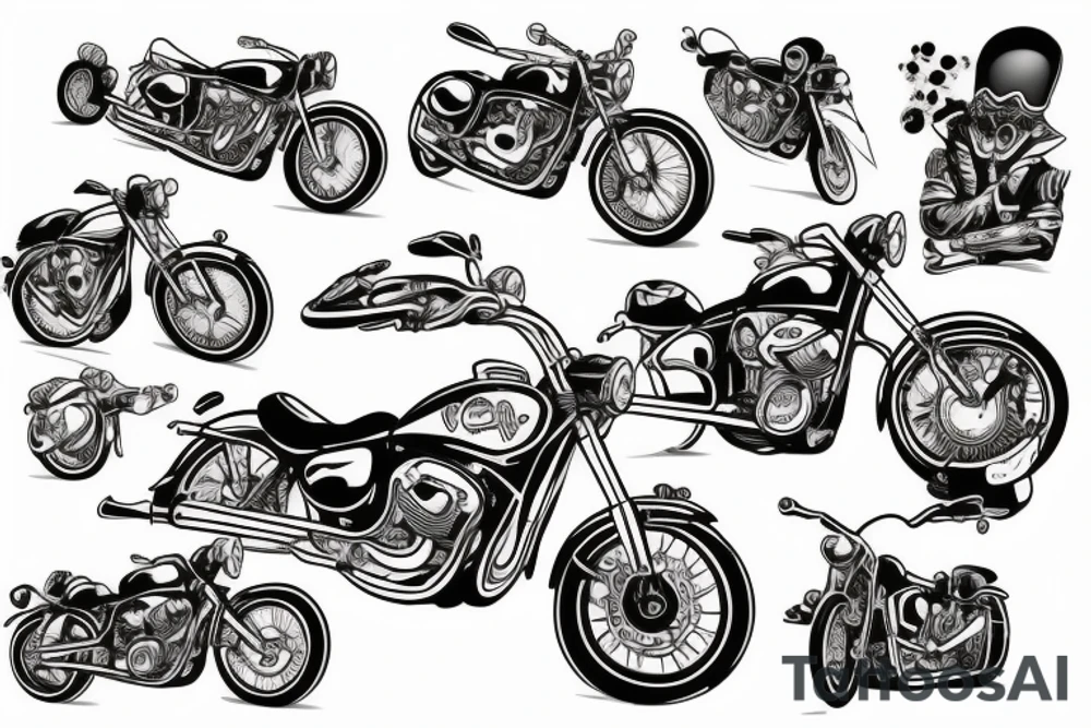 Motocykl i śmierć tattoo idea