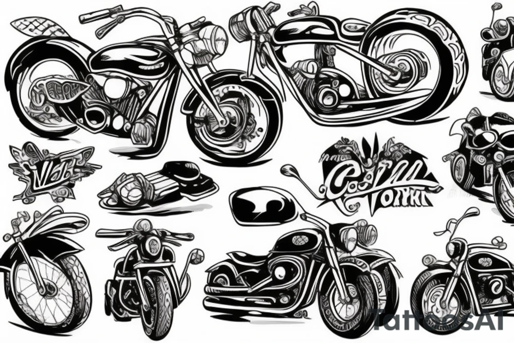 Motocykl i śmierć tattoo idea