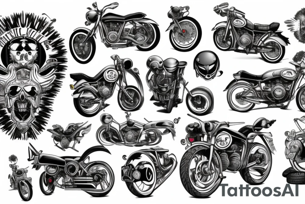 Motocykl i śmierć tattoo idea