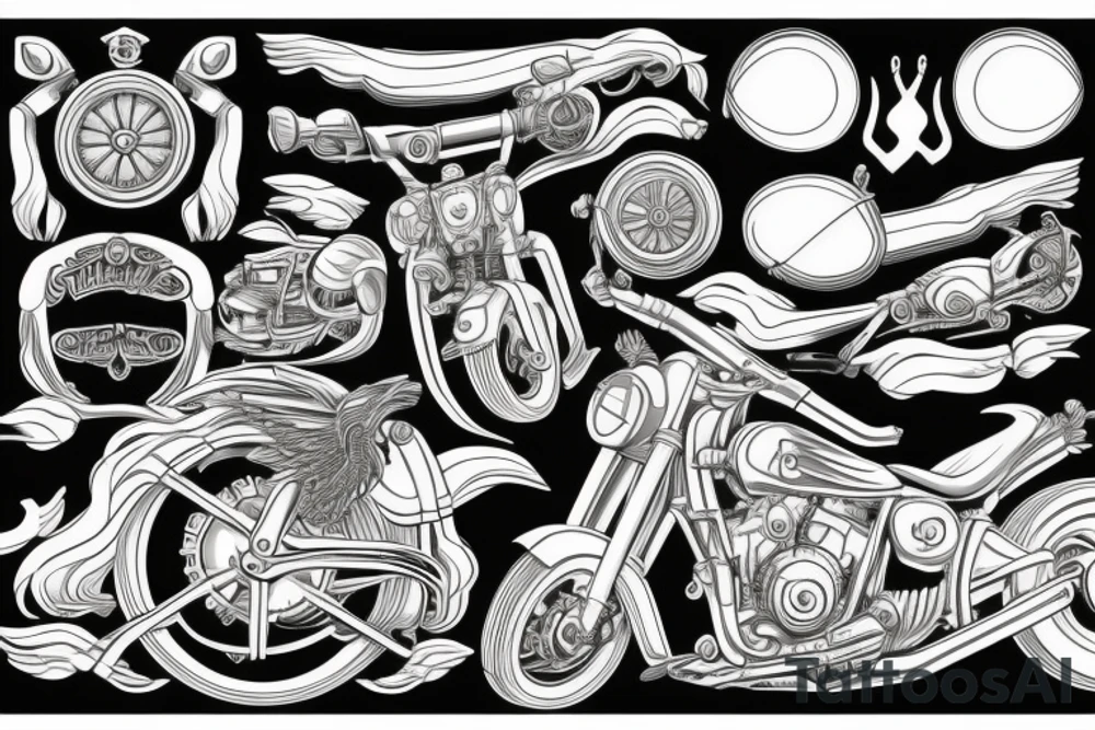 Motocykl i śmierć tattoo idea