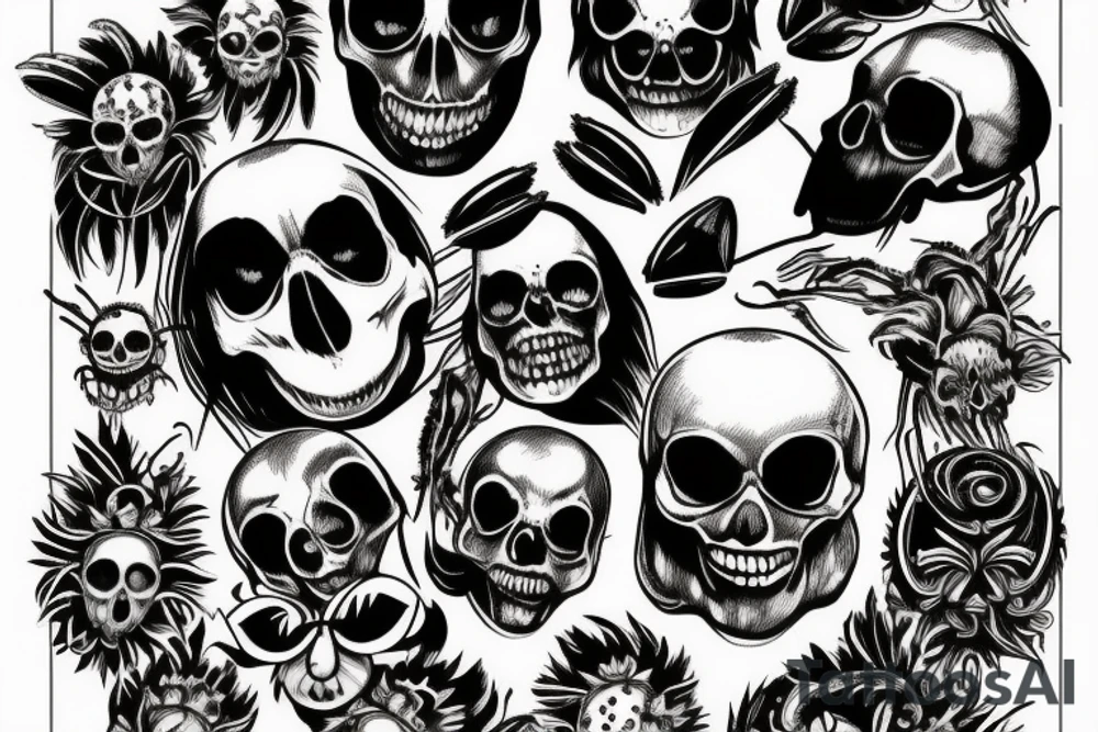 Spider, tarantula, skull tattoo idea