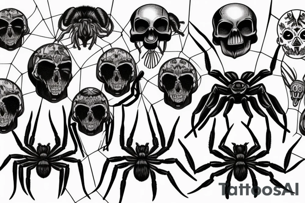 Spider, tarantula, skull tattoo idea