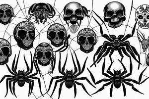 Spider, tarantula, skull tattoo idea