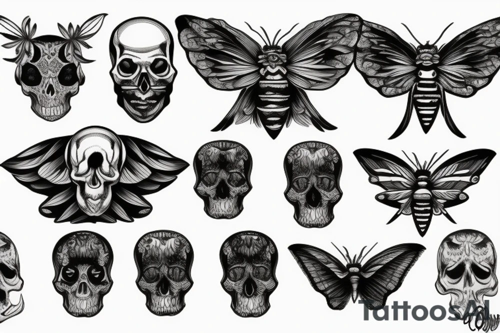Skull moth tattoo idea
