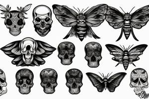 Skull moth tattoo idea
