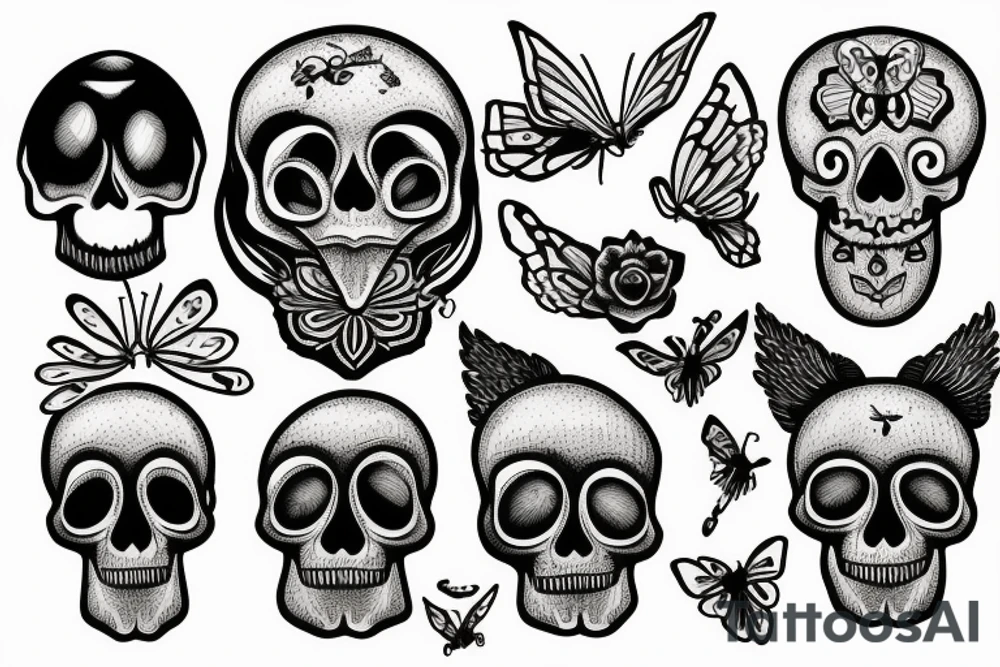 Skull moth tattoo idea