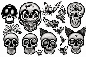 Skull moth tattoo idea