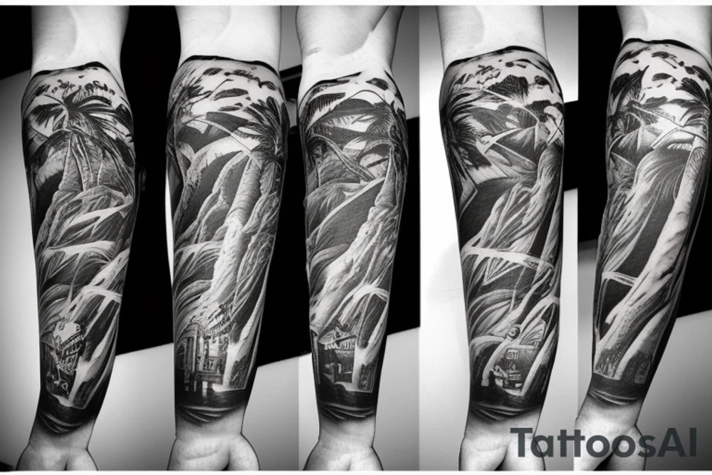 Los angeles city palms tattoo idea