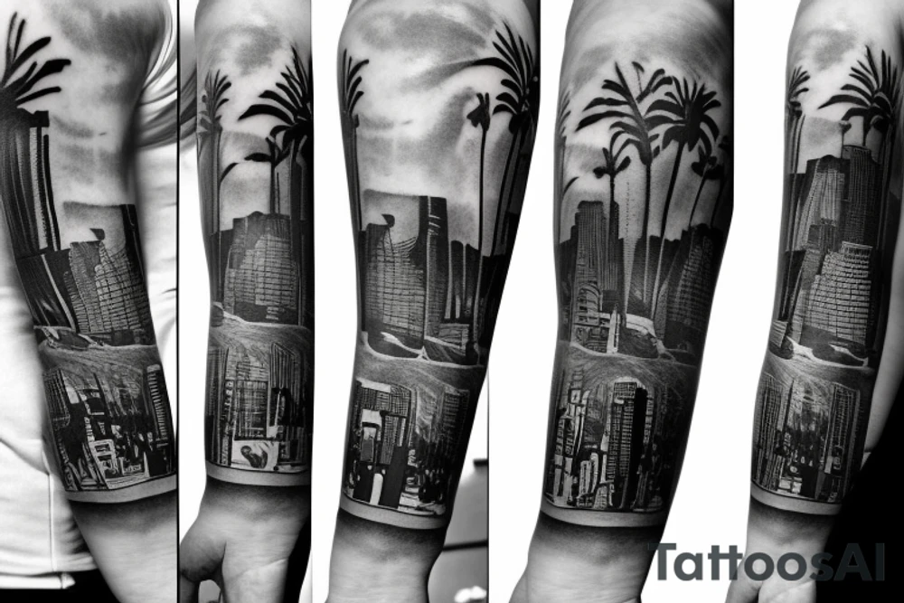 Los angeles city palms tattoo idea