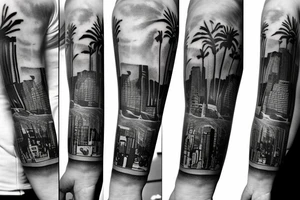 Los angeles city palms tattoo idea