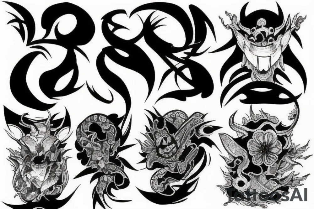 Maski oni tattoo idea