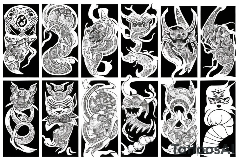 Maski oni tattoo idea