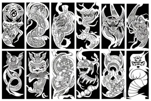 Maski oni tattoo idea