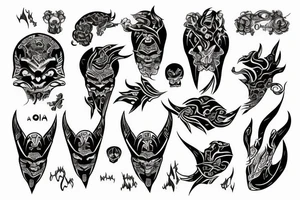 Maski oni tattoo idea