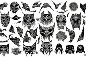 Maski oni tattoo idea