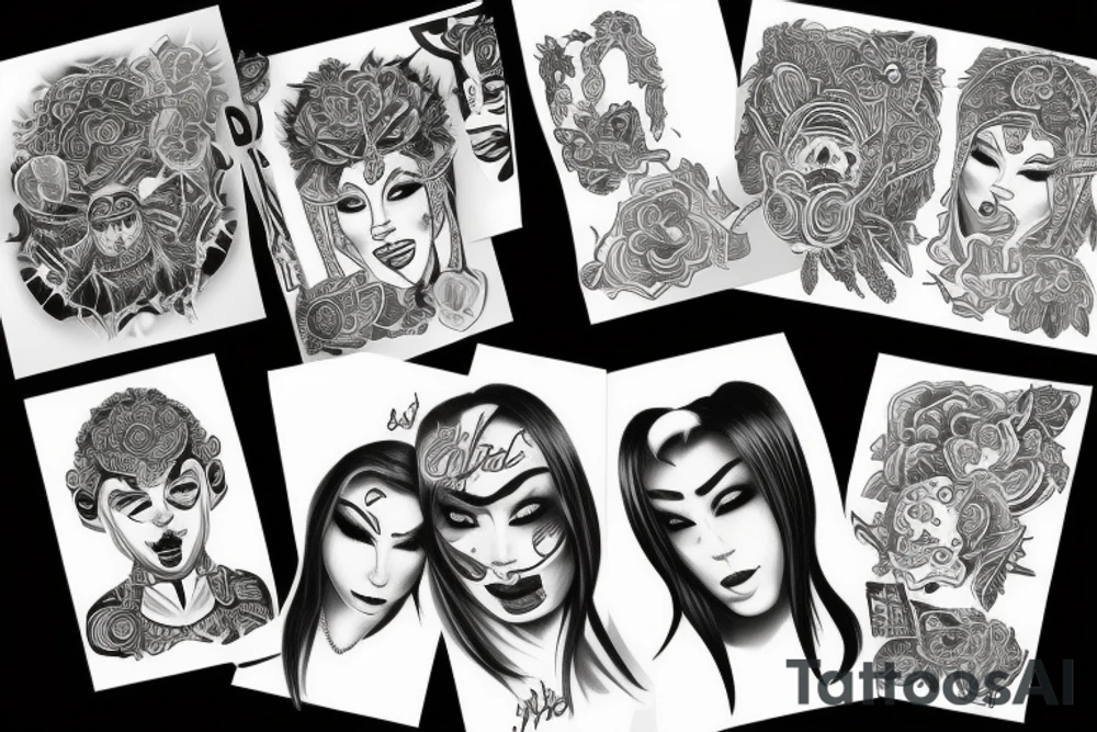 Maski oni tattoo idea