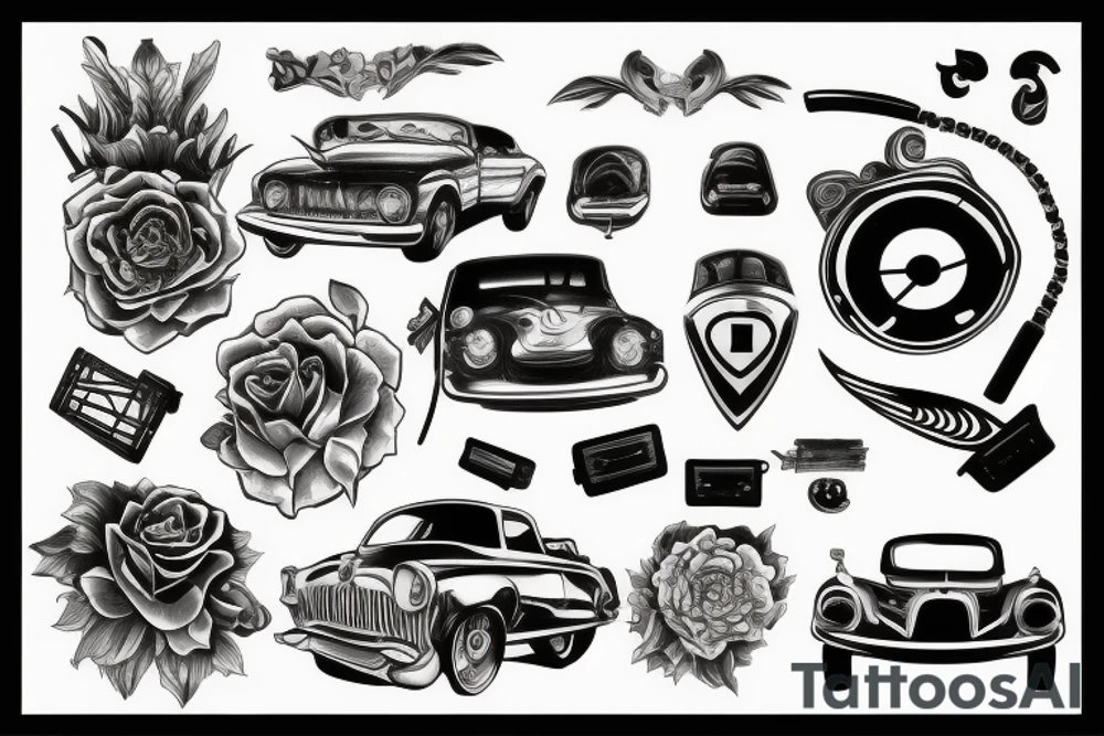 Car parts tattoo idea