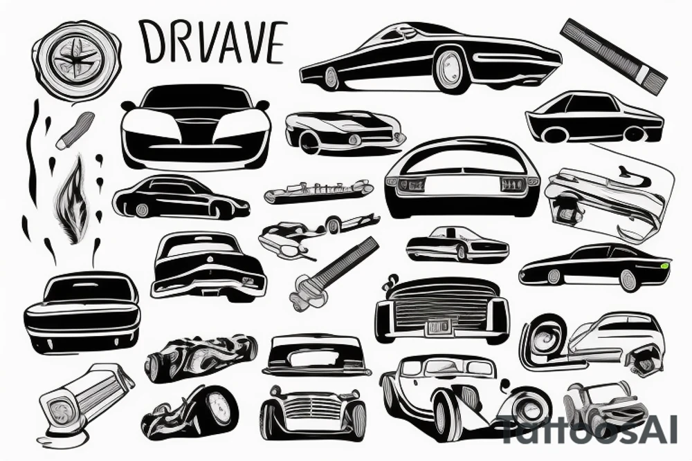 Car drive tattoo idea