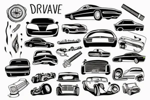 Car drive tattoo idea