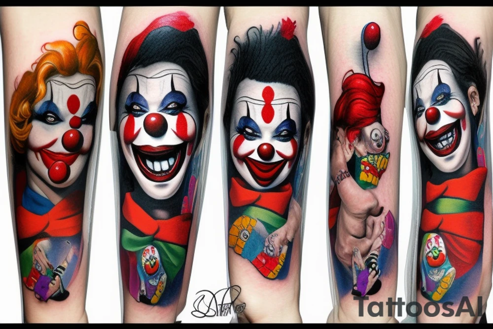 A mom that loves clowns tribute tattoo idea