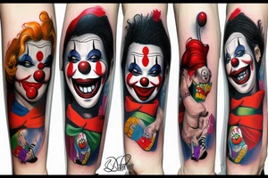 A mom that loves clowns tribute tattoo idea