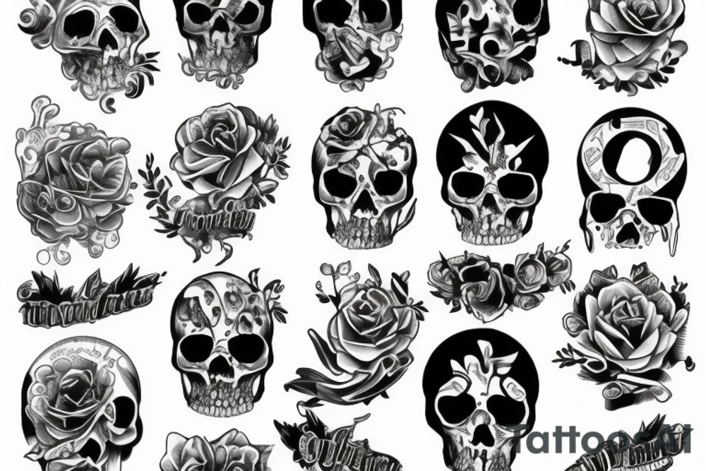 Two crossed pistols tattoo idea