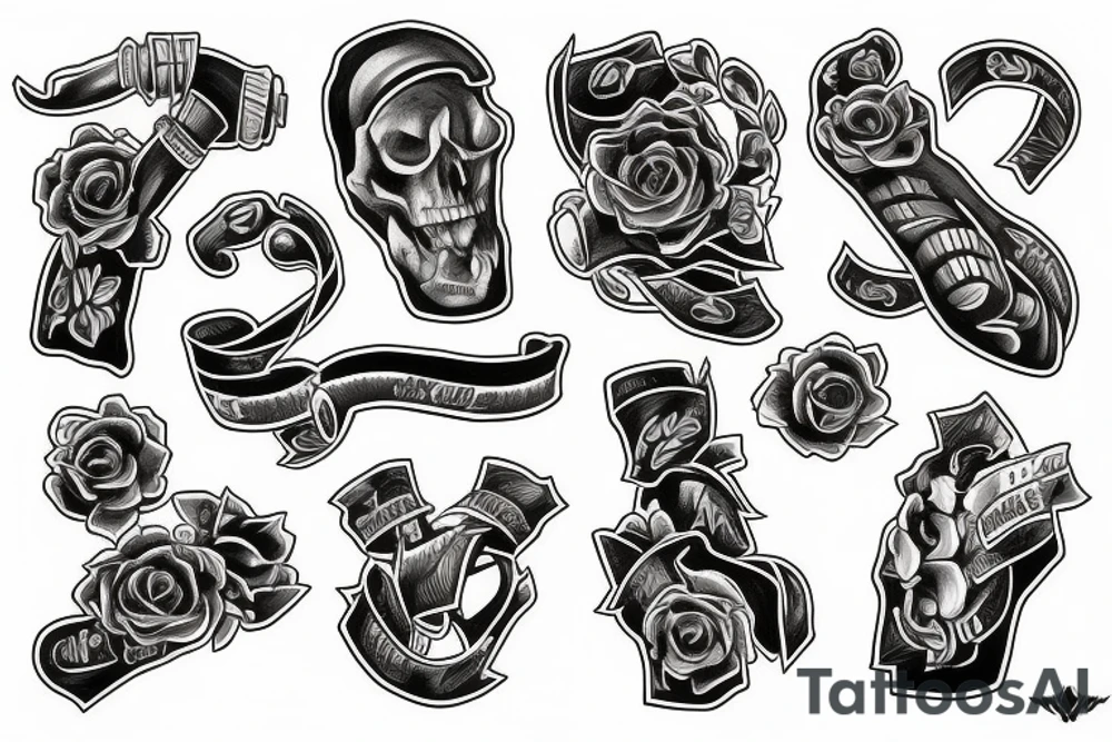 Two crossed pistols tattoo idea