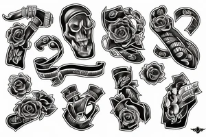 Two crossed pistols tattoo idea