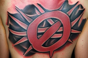 Cancer cell with text "fuck you" abouve tattoo idea