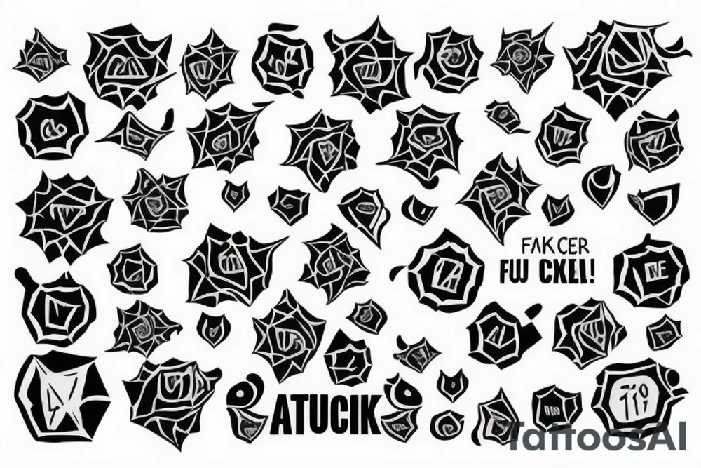 Cancer cell with text "fuck you" abouve tattoo idea