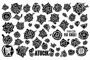 Cancer cell with text "fuck you" abouve tattoo idea