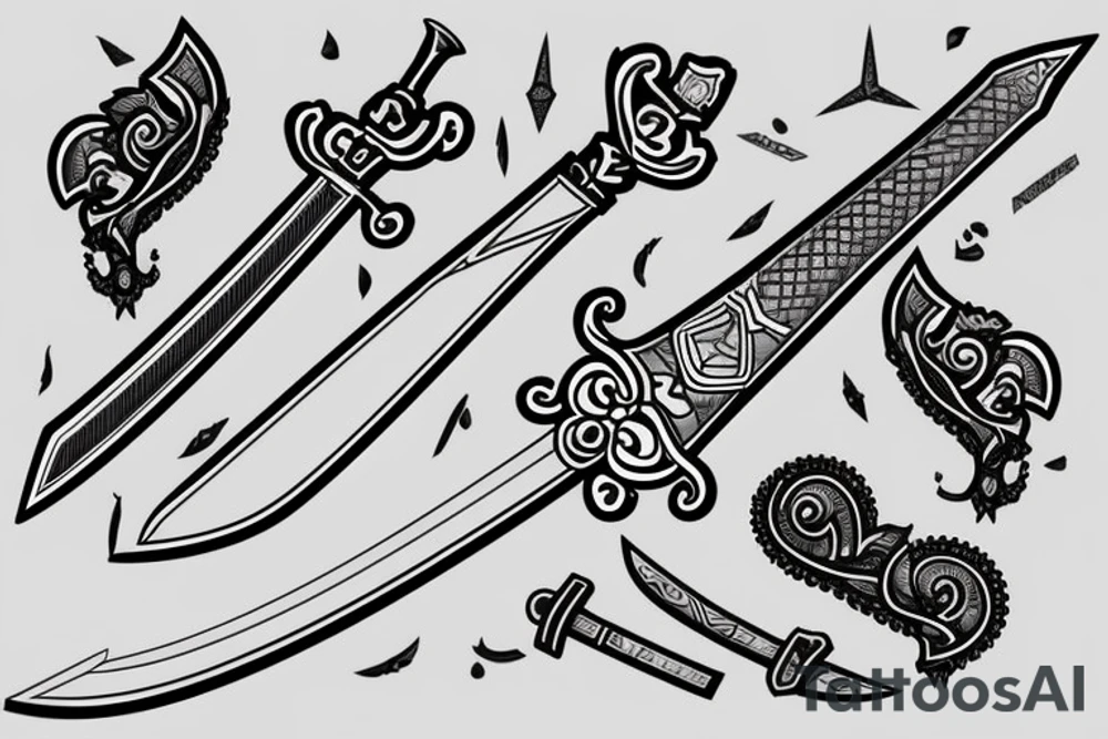 sheathing your sword tattoo idea
