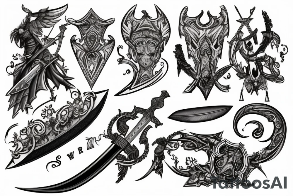 sheathing your sword tattoo idea