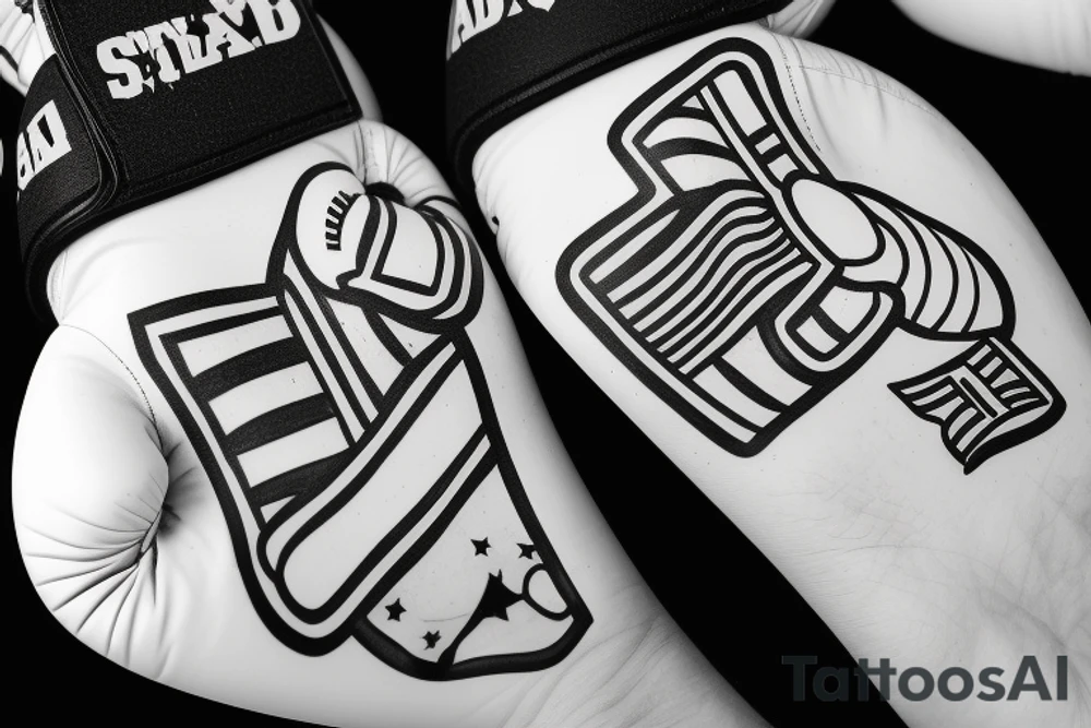 Boxing gloves with uk flag tattoo idea