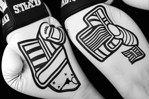 Boxing gloves with uk flag tattoo idea