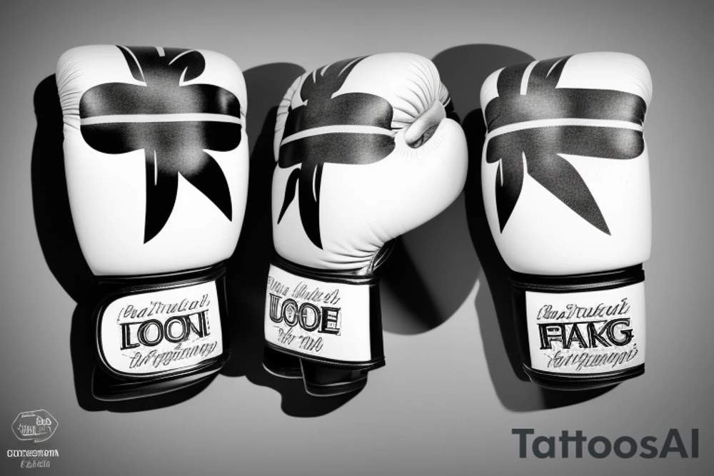 Boxing gloves with uk flag tattoo idea