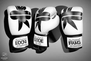 Boxing gloves with uk flag tattoo idea