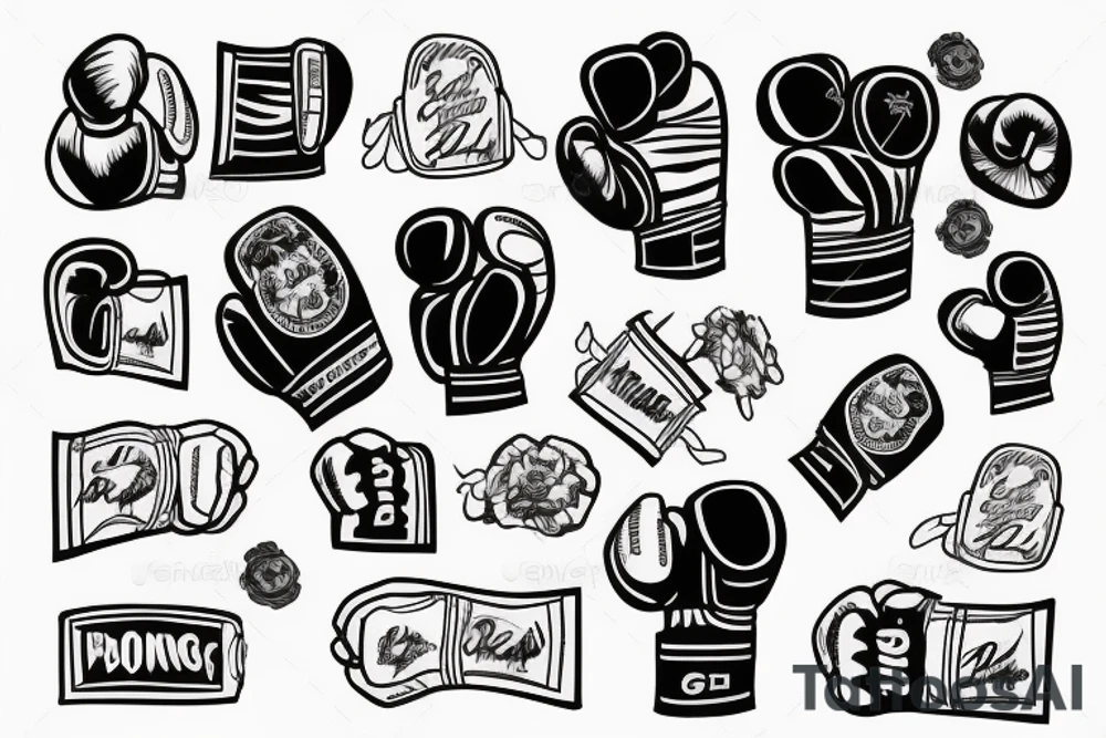 Boxing gloves with name tattoo idea