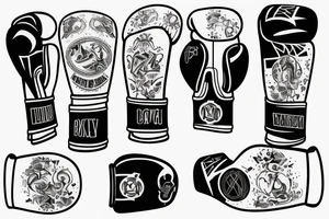 Boxing gloves with name tattoo idea