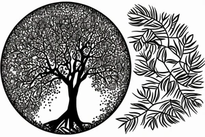 An acacia tree within a circle tattoo idea
