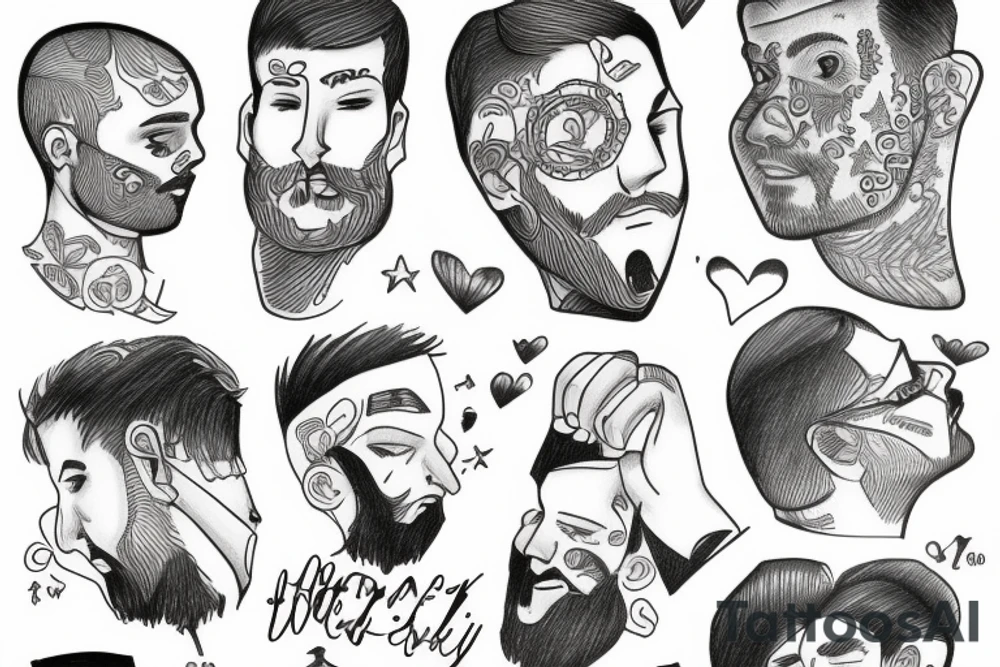 a man feeling lonely in a crowd tattoo idea