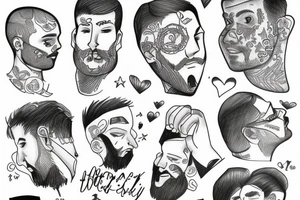 a man feeling lonely in a crowd tattoo idea