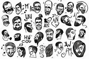 a man feeling lonely in a crowd tattoo idea