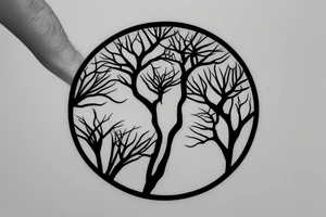 An African acacia tree within a circle tattoo idea