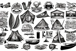 Canoe tent camp lake tattoo idea