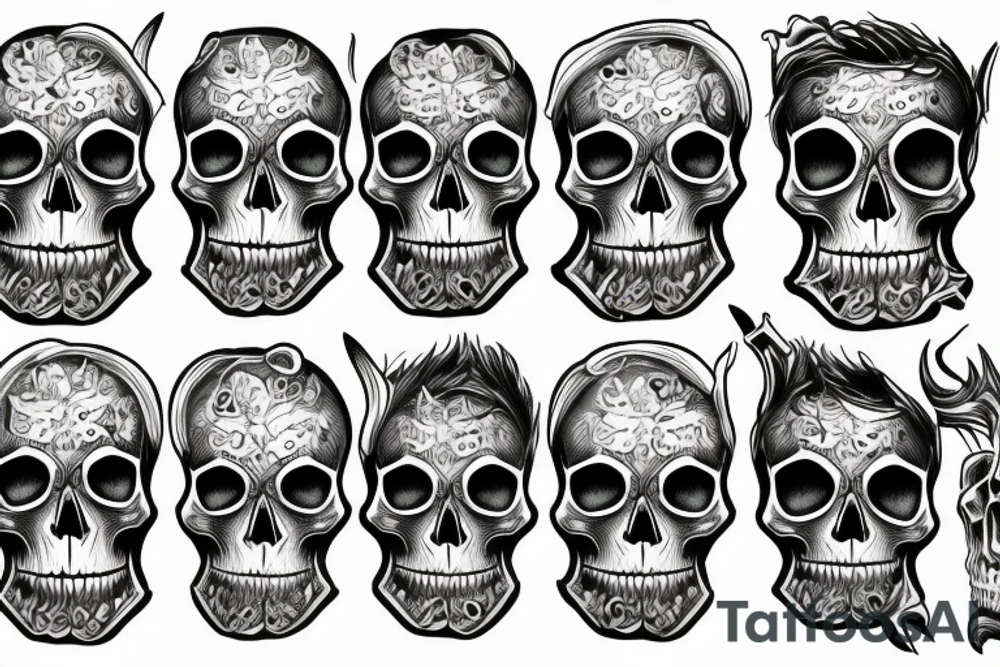 skull minimalist tattoo idea